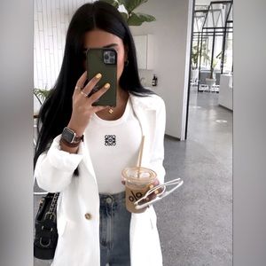 Loewe white ribbed tank